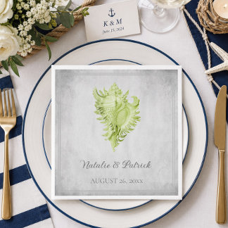 Serviettes en papier mariage Coquille de Conque Ve