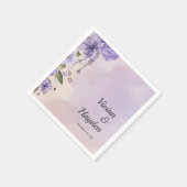 Serviettes en papier mariage Fleurs violettes Forê (Coin)