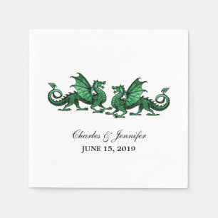 Serviettes en papier Mariage Green Elegon Dragons