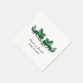 Serviettes en papier Mariage Green Elegon Dragons (Coin)
