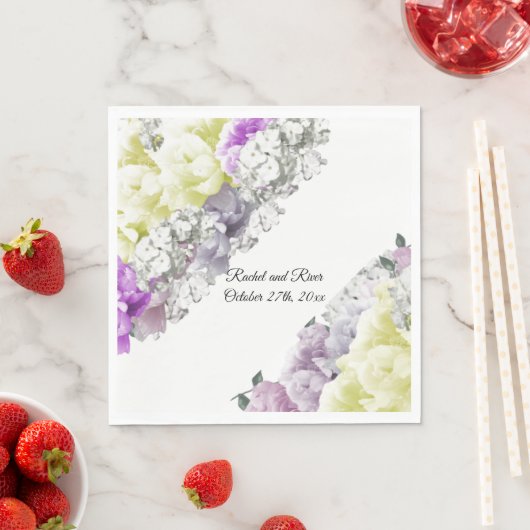 Serviettes en papier Mariage jaune mélangé (En situation)