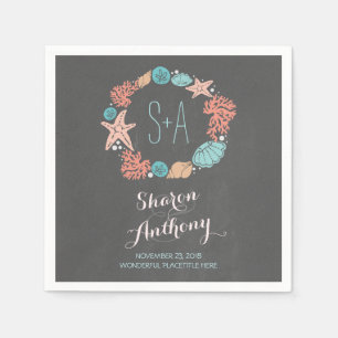 Serviettes en papier Mariage romantique de plage