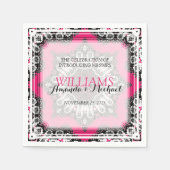 Serviettes en papier Mariage rose rose élégant (Devant)