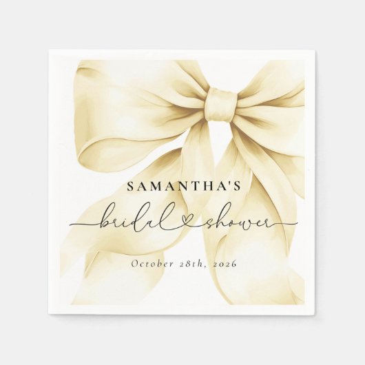 Serviettes en papier Mariage Ruban Doré (Devant)