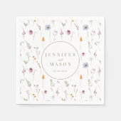 Serviettes en papier mariage Rustique fleur sauvag (Devant)