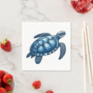 Serviettes en papier marine