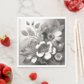 Serviettes en papier métallique argenté (En situation)