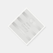 SERVIETTES EN PAPIER | Monogramme à rayures argent (Coin)