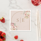 Serviettes en papier Monogramme Arche Herbe des Pa (En situation)