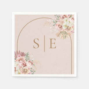 Serviettes en papier Monogramme Arche Herbe des Pa