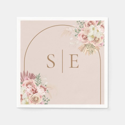 Serviettes en papier Monogramme Arche Herbe des Pa (Devant)