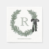 Serviettes en papier monogramme classique (Devant)