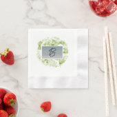 Serviettes en papier Monogramme Couronne de Céleri (En situation)
