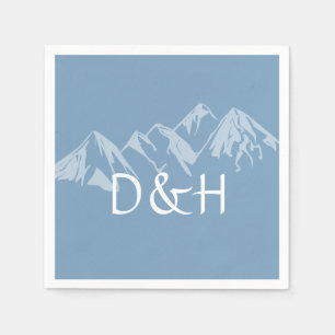 Serviettes en papier Monogramme Dusk Blue de la ch