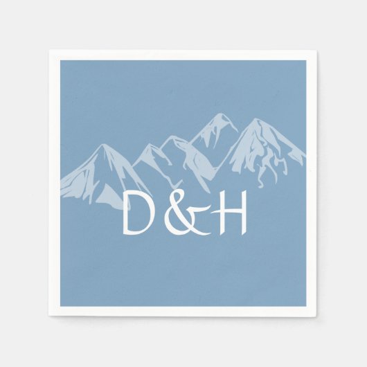 Serviettes en papier Monogramme Dusk Blue de la ch (Devant)