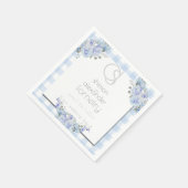 SERVIETTES EN PAPIER | Monogramme floral En vichy (Coin)