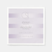 SERVIETTES EN PAPIER | Monogramme Lilac Shimmer St (Devant)