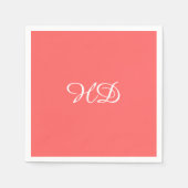 Serviettes en papier monogramme personnalisées | r (Devant)