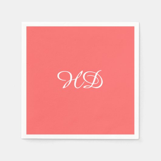 Serviettes en papier monogramme personnalisées | r (Devant)