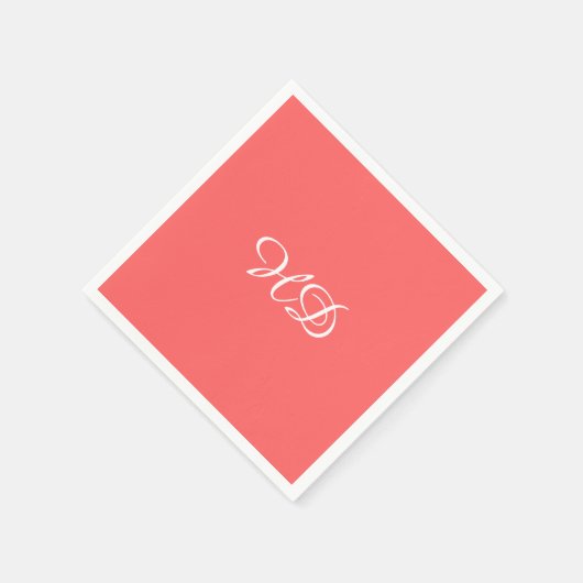 Serviettes en papier monogramme personnalisées | r (Coin)