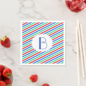 Serviettes en papier monogramme tripé (En situation)