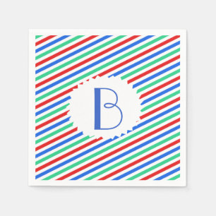 Serviettes en papier monogramme tripé