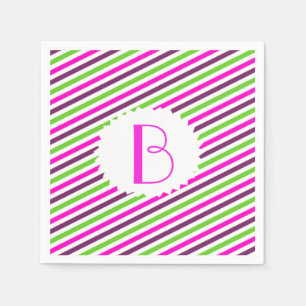 Serviettes en papier monogramme tripé