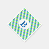 Serviettes en papier monogramme tripé (Coin)
