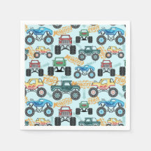 Serviettes en papier Monster Truck, fête d'anniver
