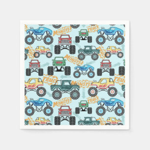 Serviettes en papier Monster Truck, fête d'anniver