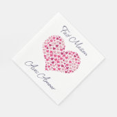 Serviettes en papier motif coeurs roses (Coin)