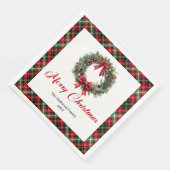 Serviettes en papier motif couronne de Noël rustiq (Coin)