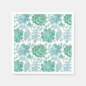 Serviettes en papier motif succulent et en feuille (Devant)