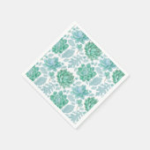 Serviettes en papier motif succulent et en feuille (Coin)