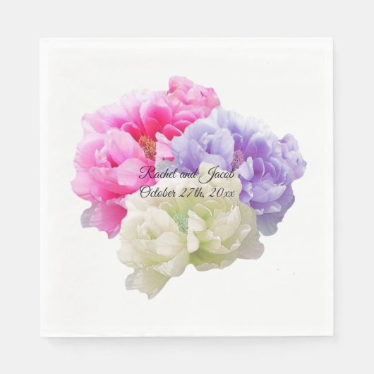 Serviettes en papier Multicolore Paeonia (Devant)