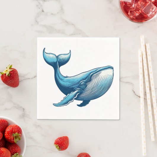 Serviettes en papier nautique pour baleines (En situation)