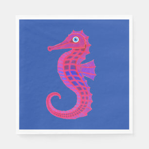 serviettes en papier Neon Seahorse