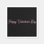 Serviettes en papier noires Joyeuse Saint-Valentin (Devant)