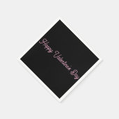 Serviettes en papier noires Joyeuse Saint-Valentin (Coin)