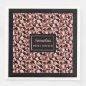 Serviettes en papier Or Rose et Noir Élégant embal (Devant)