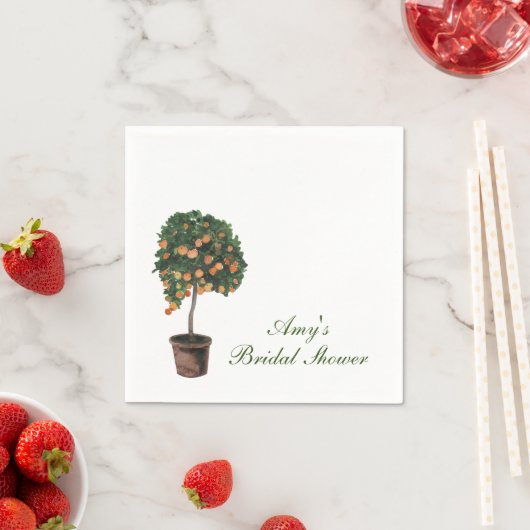 Serviettes en papier Orange Main Squeeze (En situation)