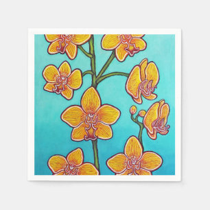 Serviettes en papier Orchidée Azure II