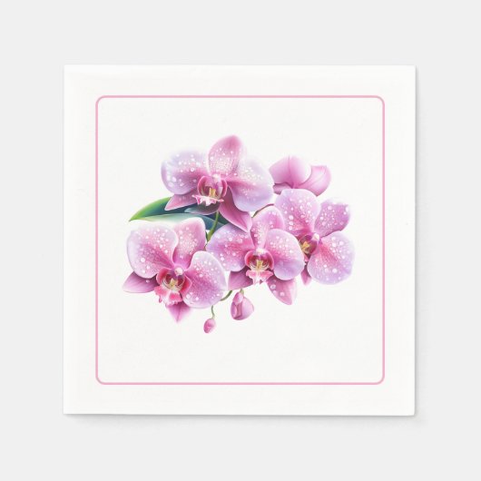 Serviettes en papier orchidées (Devant)