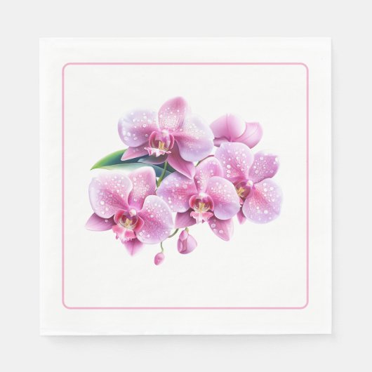 Serviettes en papier orchidées (Devant)
