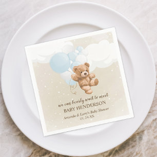 Serviettes en papier Ourson bleu poussiéreux Bearl