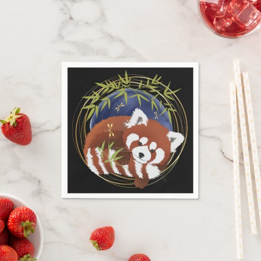 serviettes en papier Panda rouge FIRE FOUR (En situation)