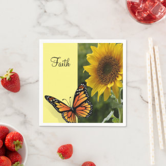Serviettes en papier Papillon Tournesol