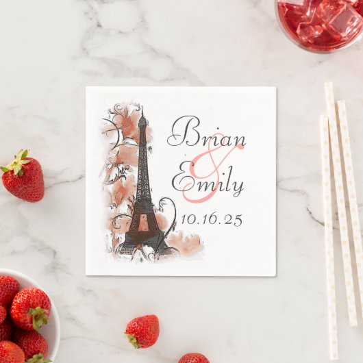 Serviettes en papier Paris Eiffel Tower personnali (En situation)