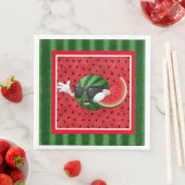 Serviettes en papier pastèque pour dîner (En situation)