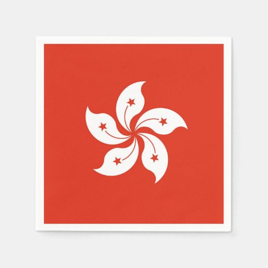 serviettes en papier patriotique avec drapeau hong (Devant)